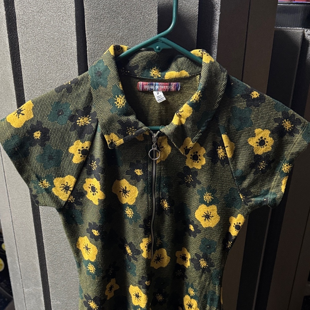 Urban Outfitters Green and Yellow Floral Dress